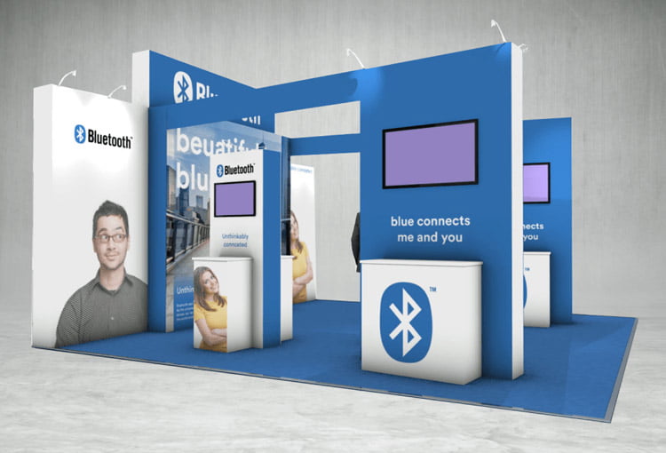 Bluetooth exhibition stand 3d render