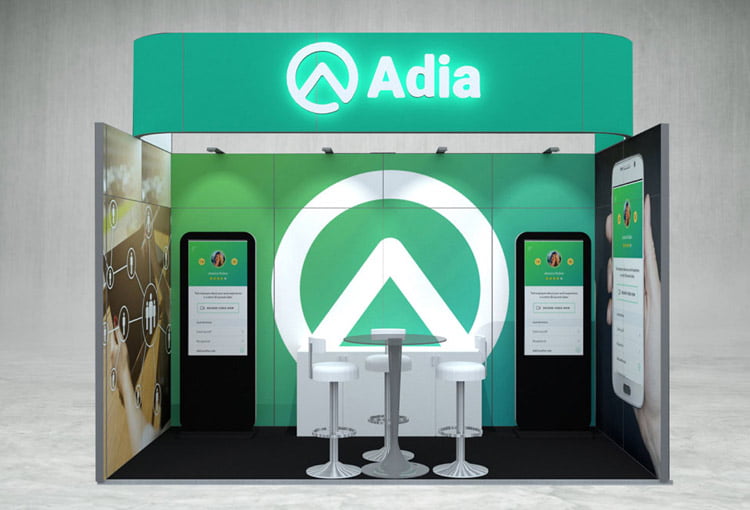 Adia exhibition stand 3d render