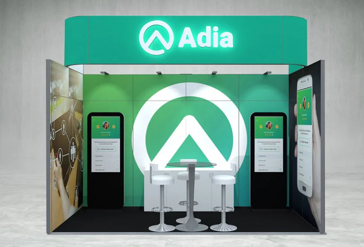 Adia exhibition stand 3d render