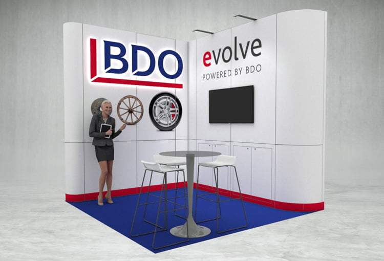 BDO exhibition stand 3d render