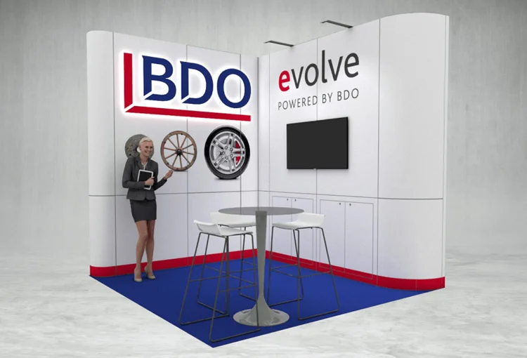 BDO exhibition stand 3d render