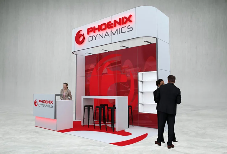 Phoenix exhibition stand 3d render