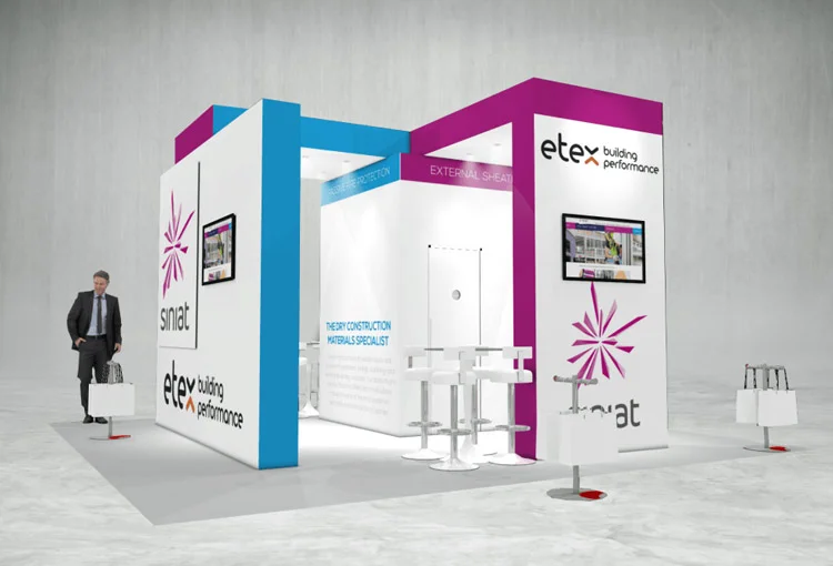 ETEX exhibition stand 3d render