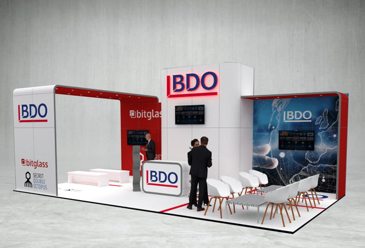 BDO XXL exhibition stand 3d render