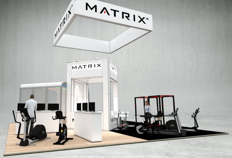 Matrix exhibition stand 3d render