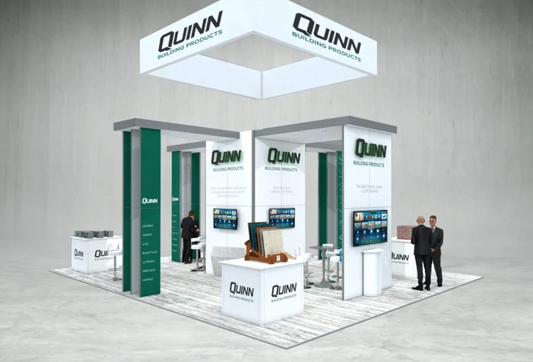 Quinn exhibition stand 3d render