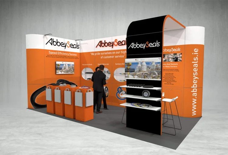 Abbey Seals exhibition stand 3d render