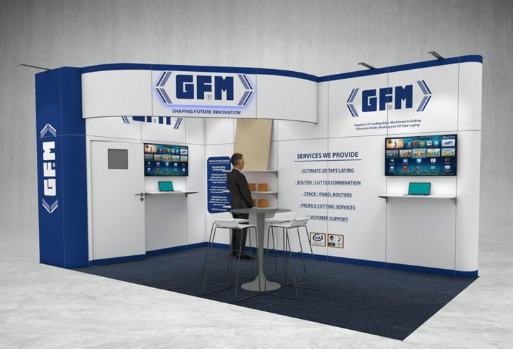 GFM exhibition stand 3d render