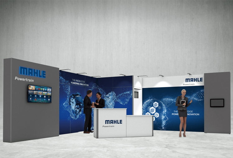Mahle exhibition stand 3d render