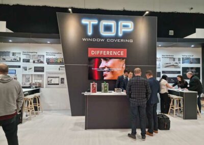 top window covering exhibition stand