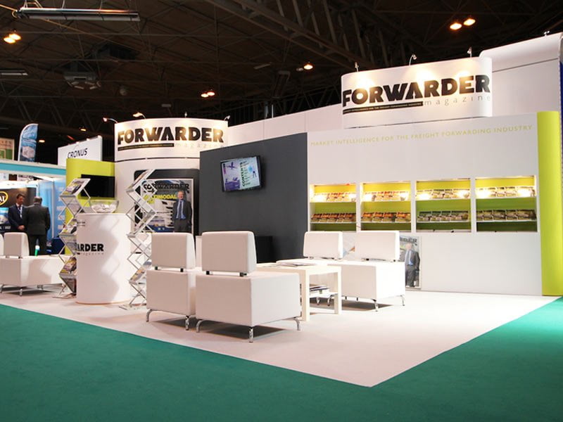 types of exhibition stands -  pop-up stand for forwarder magazine