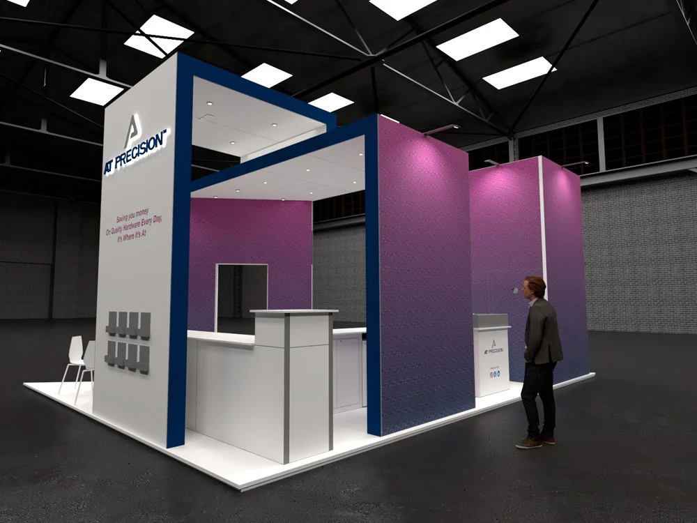 AT Precision exhibition stand render