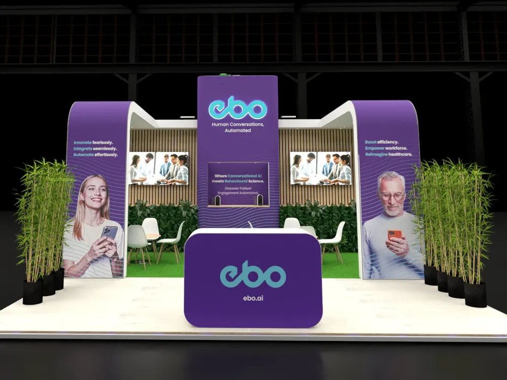 EBO Exhibition Stand Render at Digital Health Rewired 25