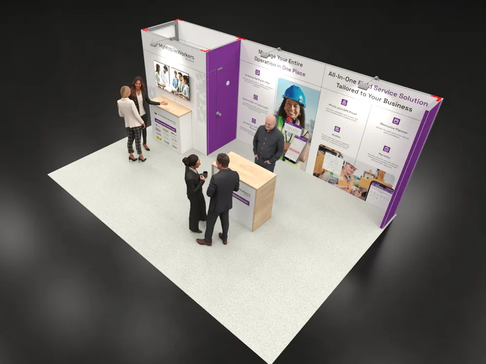 My Mobile Workers Self Build Exhibition Stand Render My Mobile Workers Self Build Exhibition Stand Render