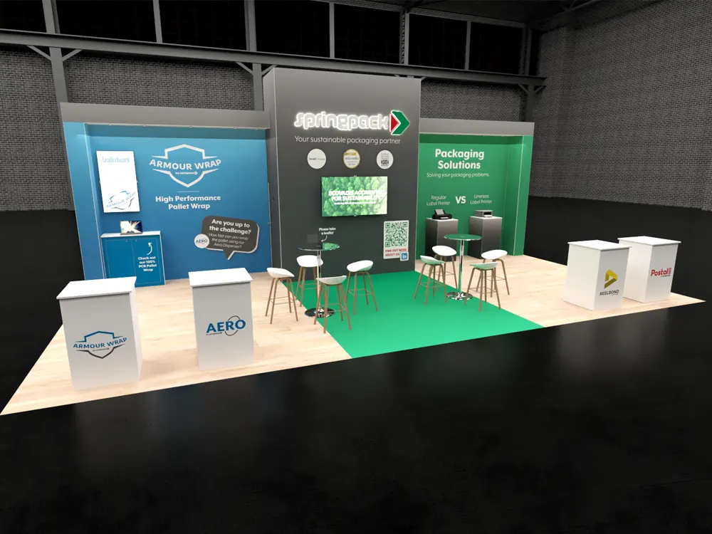 Springpack Exhibition Stand Render at IntraLogistex 25